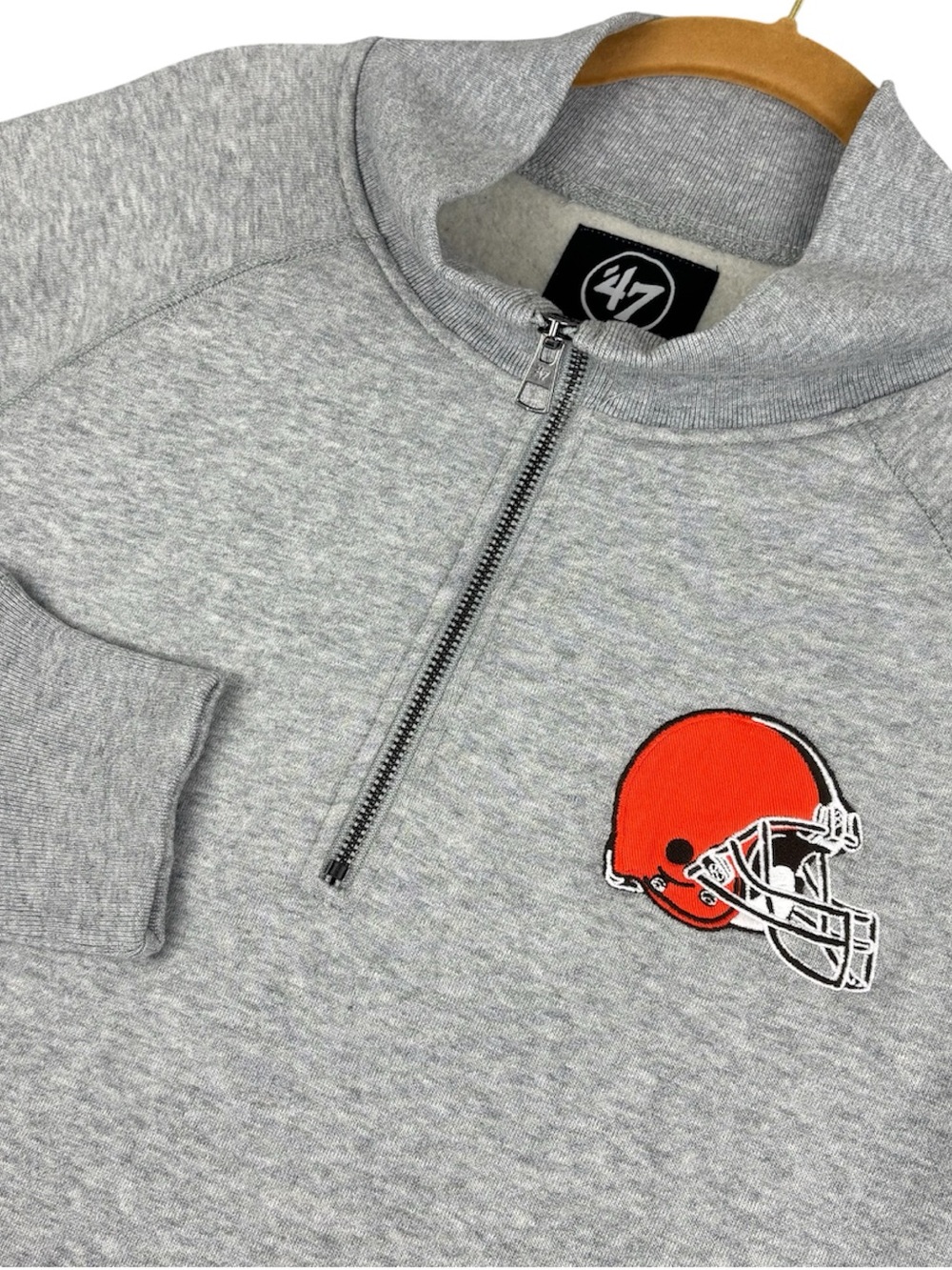 ‘47 Brand Cleveland Browns Quarter Zip Pullover Sweatshirt Mens XL Gray NFL NWT